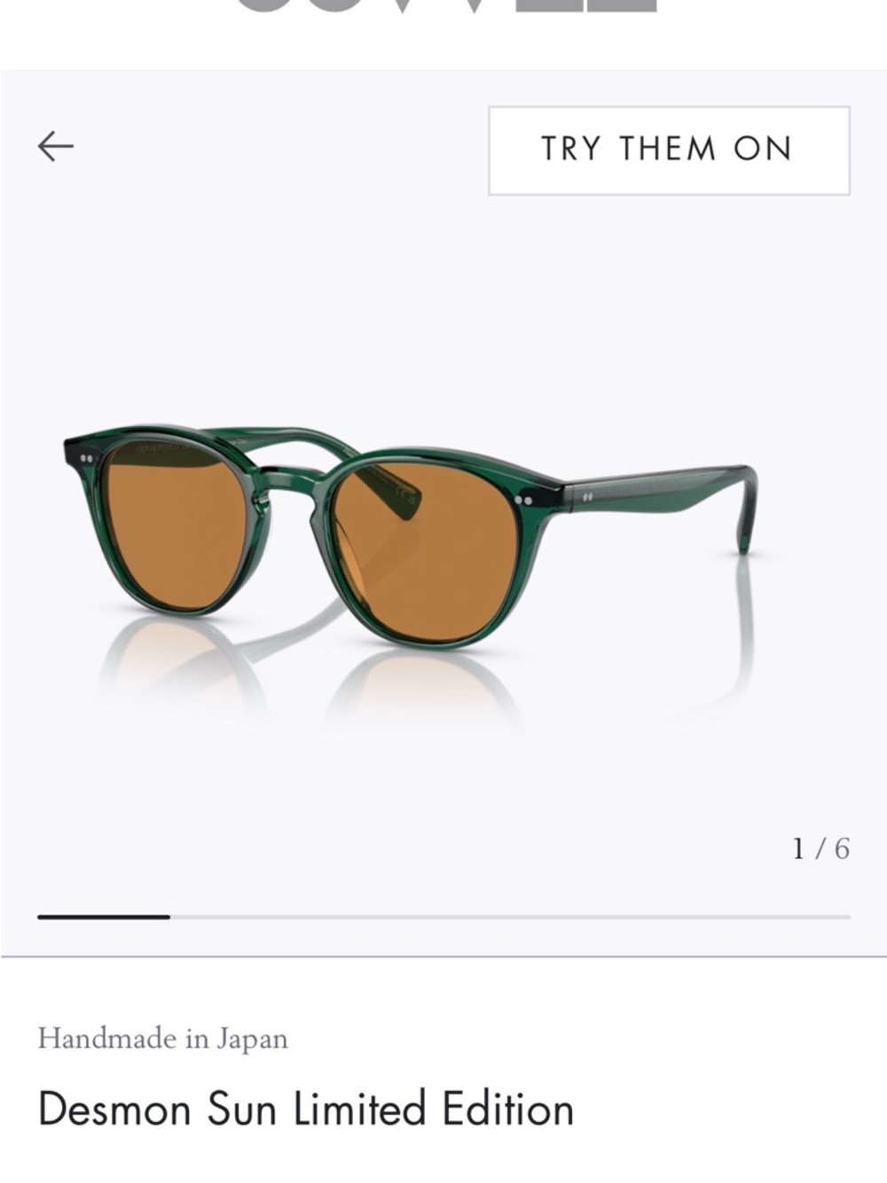 Oliver Peoples limited edition Desmon sun Sunglasses